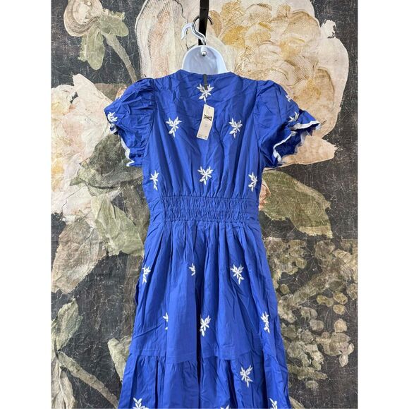 New Anthropologie The Somerset Maxi Dress: Embroidered Edition Navy Size XS - Picture 14 of 15